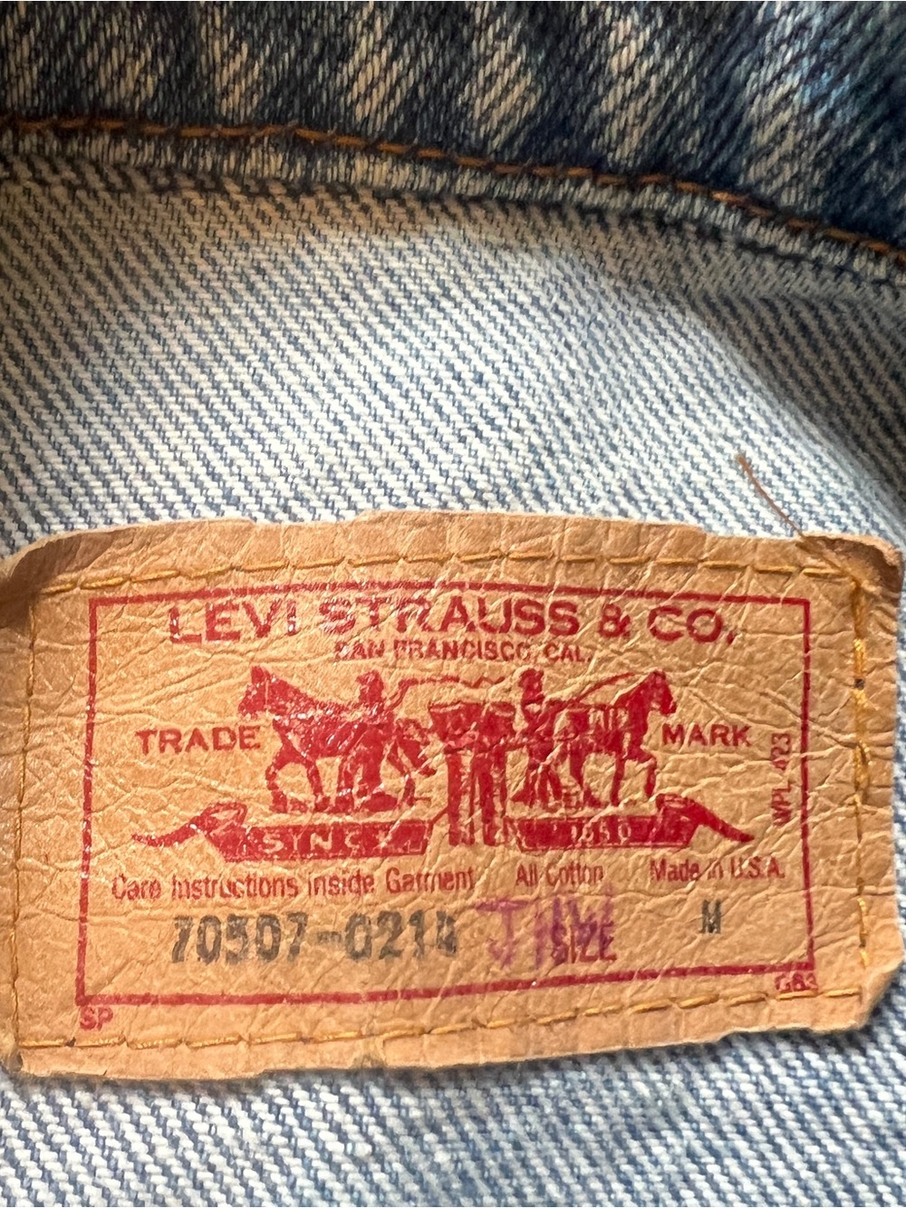 Vintage 80s 90s Custom Upcycled Levi’s Denim Trucker Jacket M/L USA patch ooak - Picture 10 of 14